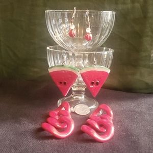 Lot of 3 pairs of red earrings